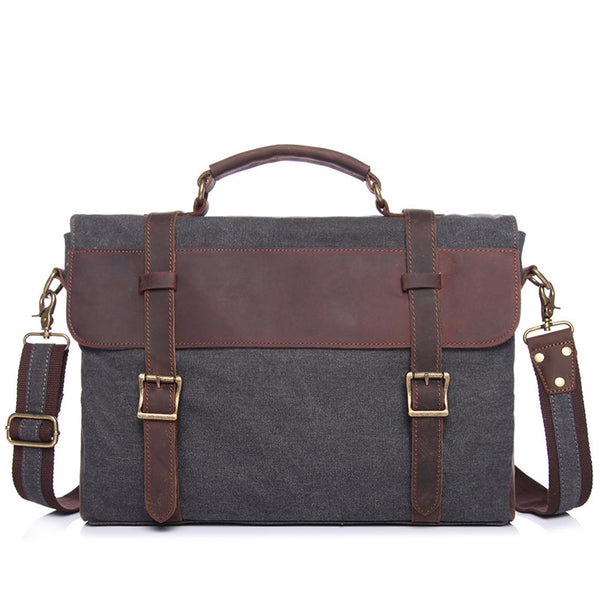 Canvas Messenger Bags for Men Canvas Laptop Bag - Canvas Bag Leather Bag